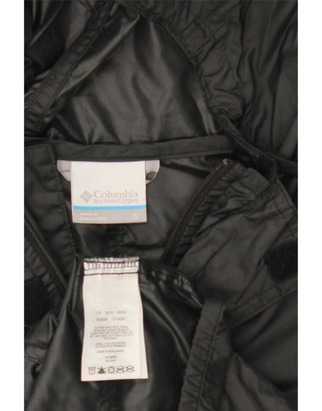 Columbia Mens Hooded Pullover Rain Jacket UK 36 Small Black Polyester