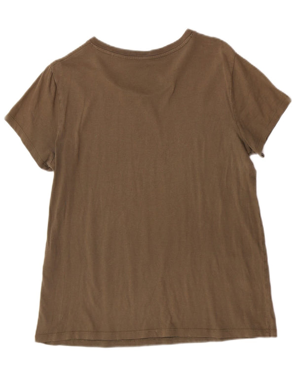 Levi's Womens Graphic T-Shirt Top UK 14 Medium Khaki