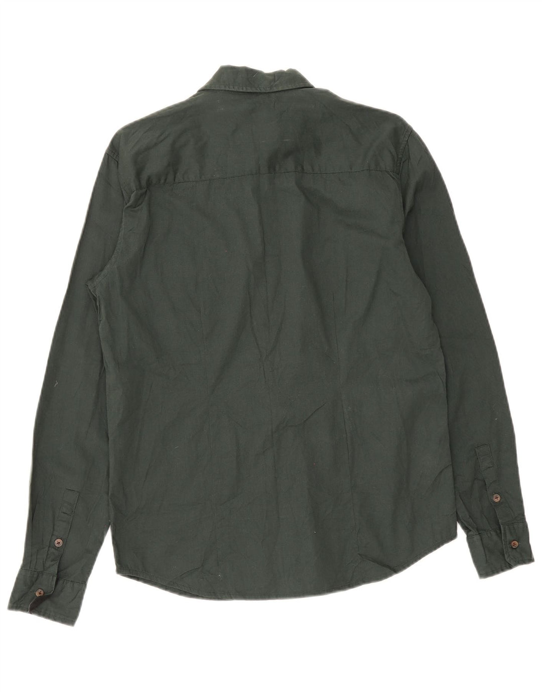 Wrangler Womens Slim Shirt UK 14 Medium Green Cotton