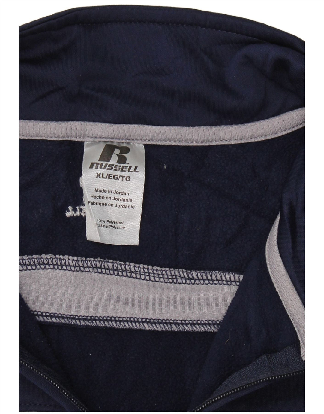 RUSSELL ATHLETIC Mens Tracksuit Top Jacket XL Navy Blue Colourblock