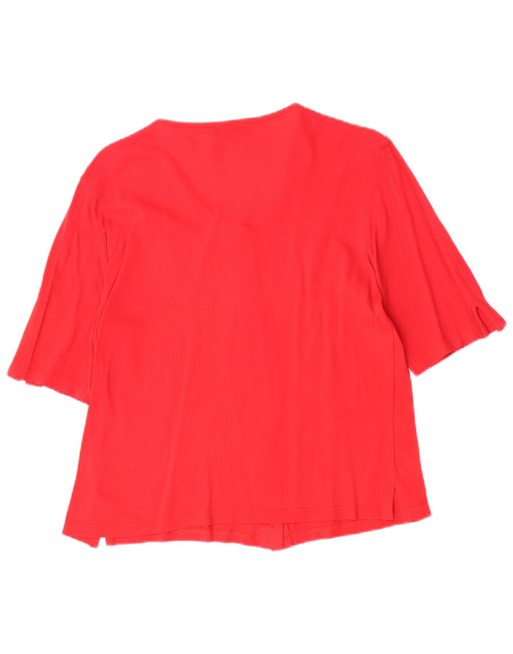 Sergio Tacchini Womens Short Sleeve Blouse Top IT 48 XL Red