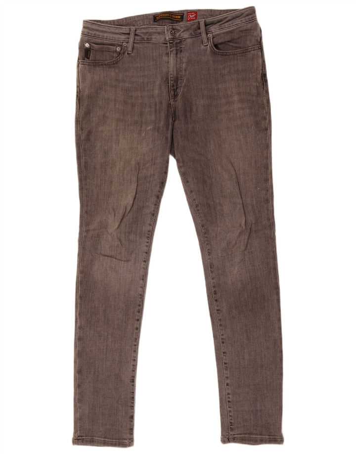 Superdry Mens Skinny Jeans W36 L34 Grey Cotton