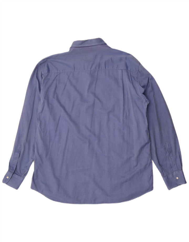 Sea & Sky Mens Shirt Size 44 XL Blue Herringbone Cotton