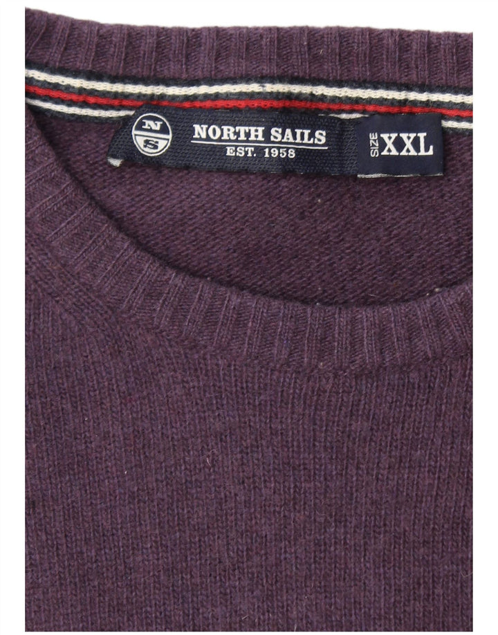 NORTH SAILS Mens Crew Neck Jumper Sweater 2XL Purple Wool