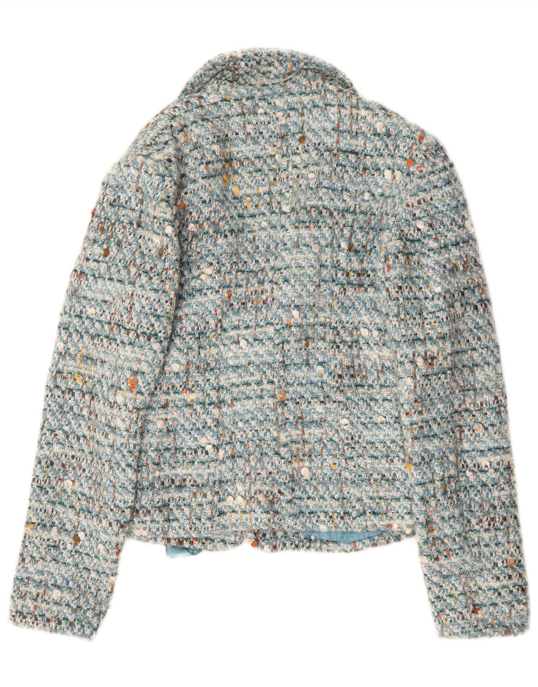 Luisa Spagnoli Womens Front Tie Blazer Jacket IT 40 Small Blue Flecked