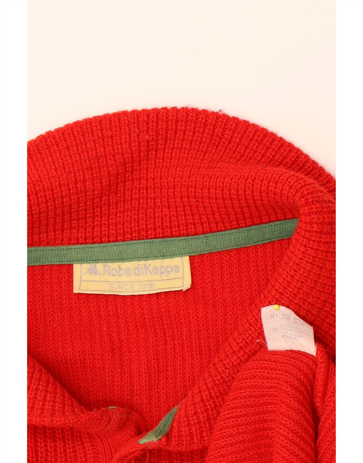 KAPPA Mens Polo Neck Jumper Sweater 2XL Red Wool Vintage Kappa and Second-Hand Kappa from Messina Hembry 