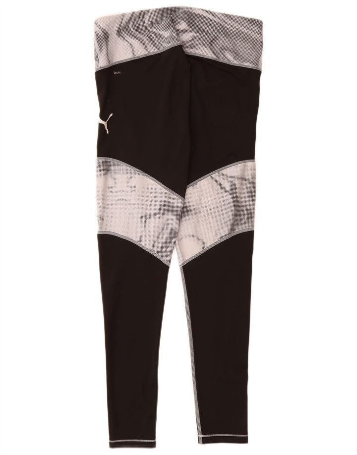 Puma Womens Leggings UK 16 Large Black Colourblock
