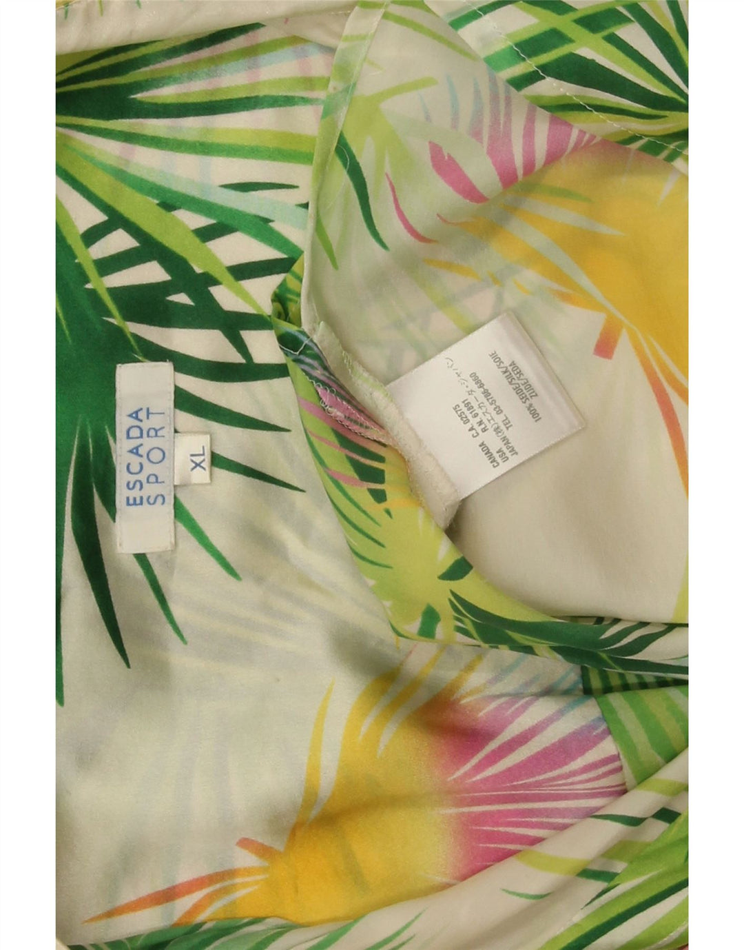 Escada Womens Shirt Blouse UK 18 XL Multicoloured Floral Silk