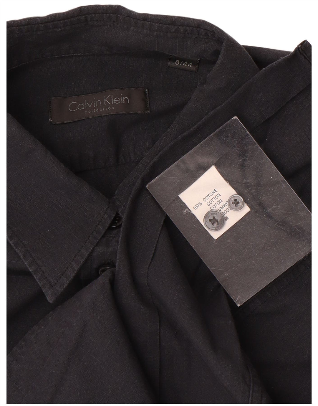 Calvin Klein Womens Shirt US 8 Medium Navy Blue Cotton