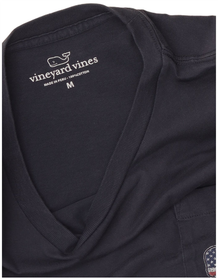 Vineyard Vines Mens USA Graphic T-Shirt Top Medium Navy Blue Cotton