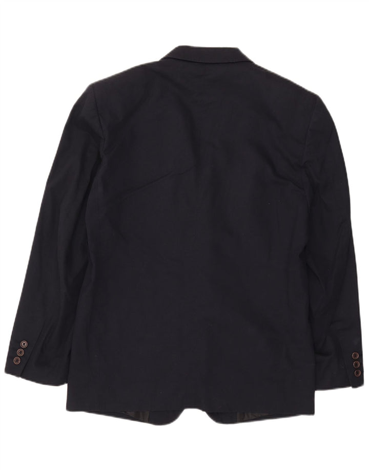 Stefanel Mens 2 Button Blazer Jacket UK 38 Medium Navy Blue Cotton