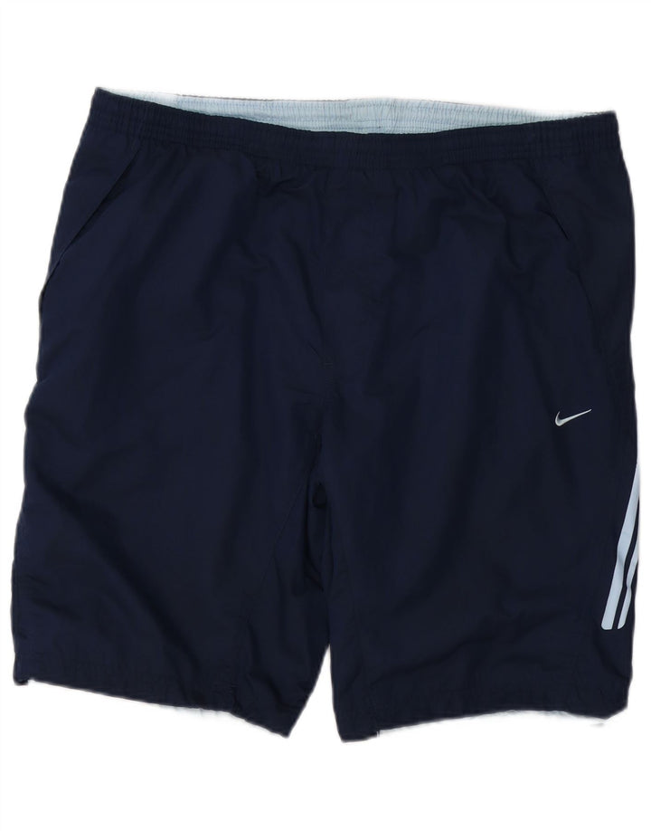 NIKE Mens Sport Shorts Large Navy Blue Polyester