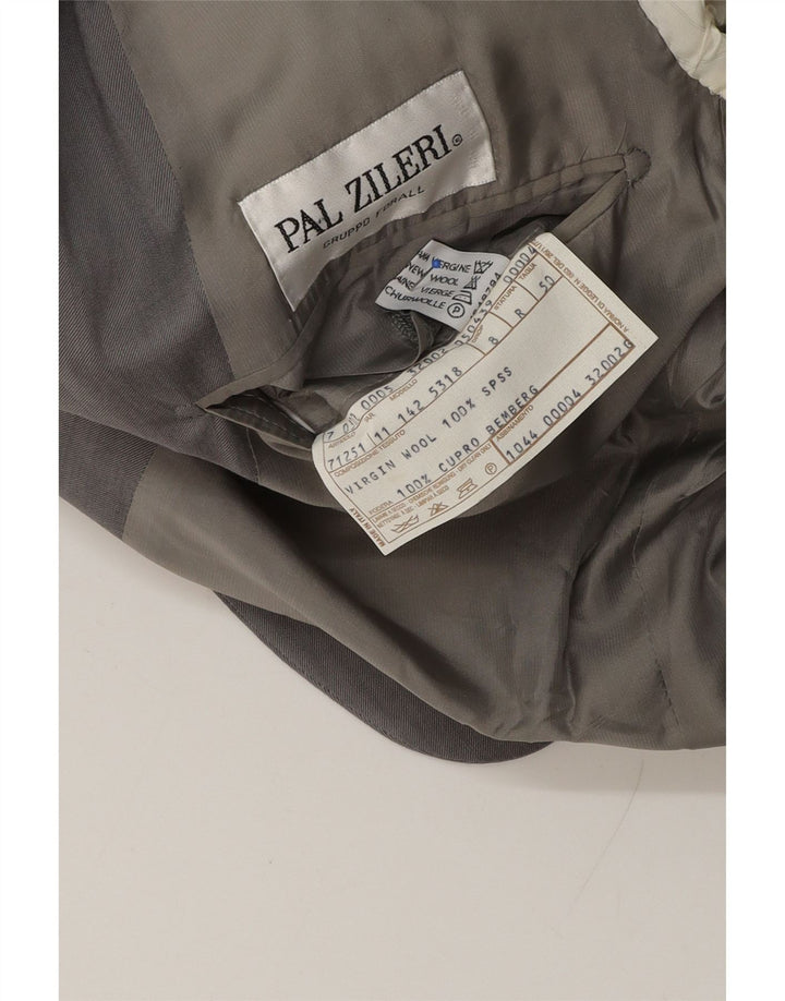 PAL ZILERI Mens 3 Button Blazer Jacket IT 50 Large Grey Virgin Wool