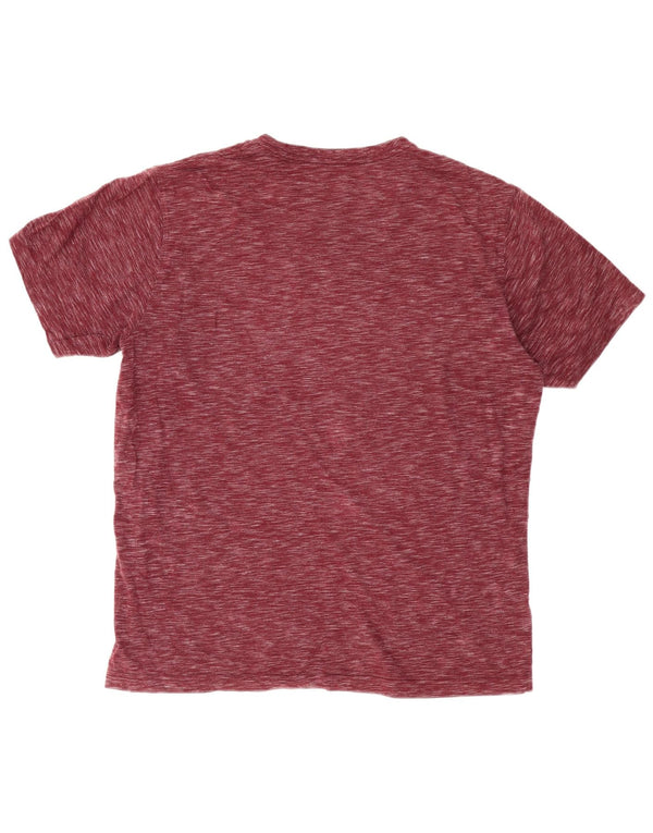 EDDIE BAUER Mens T-Shirt Top Large Burgundy Flecked Cotton