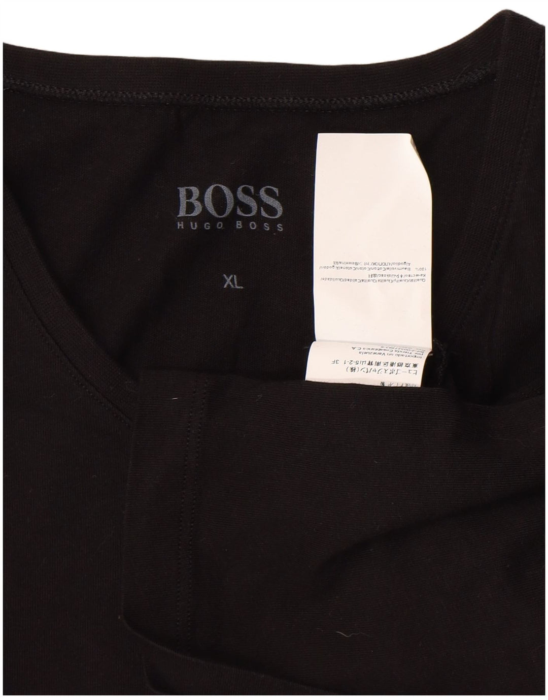 HUGO BOSS Mens T-Shirt Top XL Black Cotton