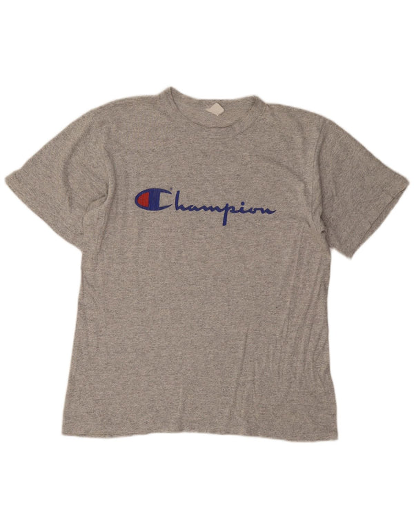 Champion Mens Graphic T-Shirt Top Large Grey Flecked