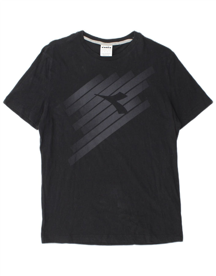 Diadora Mens Graphic T-Shirt Top Medium Black Cotton