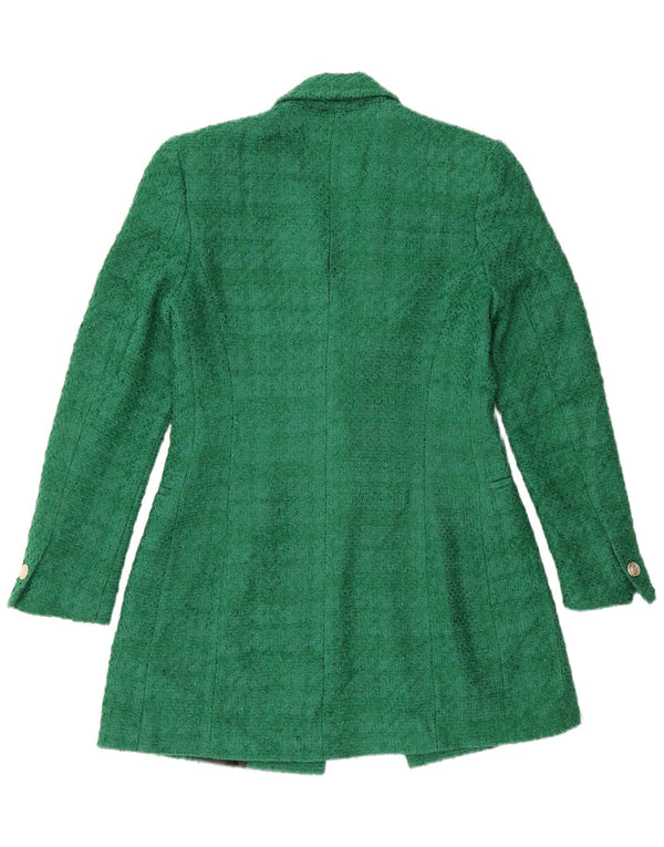 Zara Womens Overcoat UK 10 Small Green Acrylic