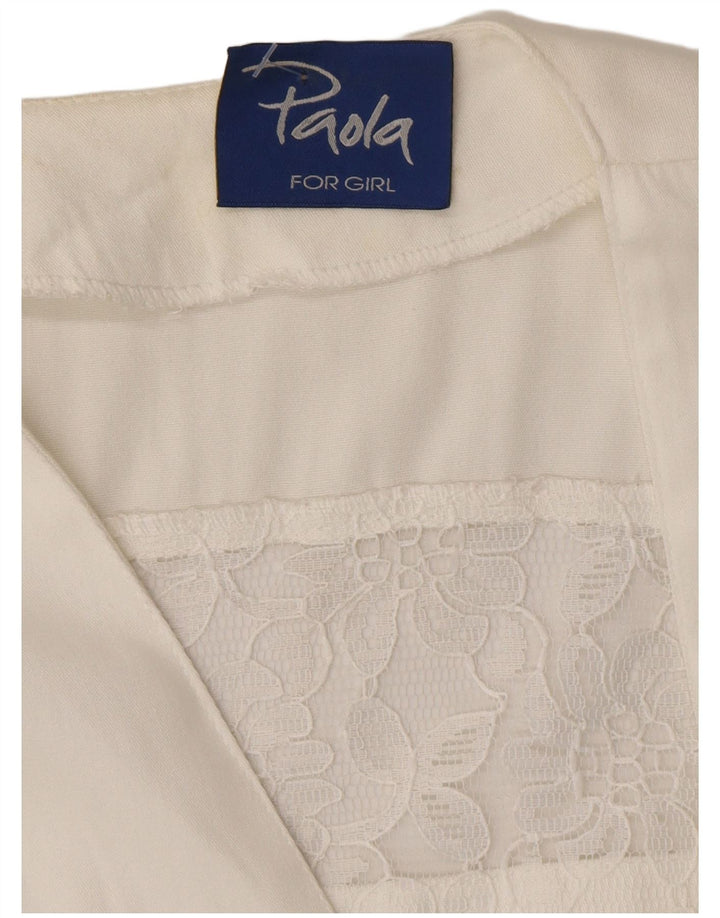 Paola Womens 1 Button Short Sleeve Blazer Jacket UK 12 Medium White Floral