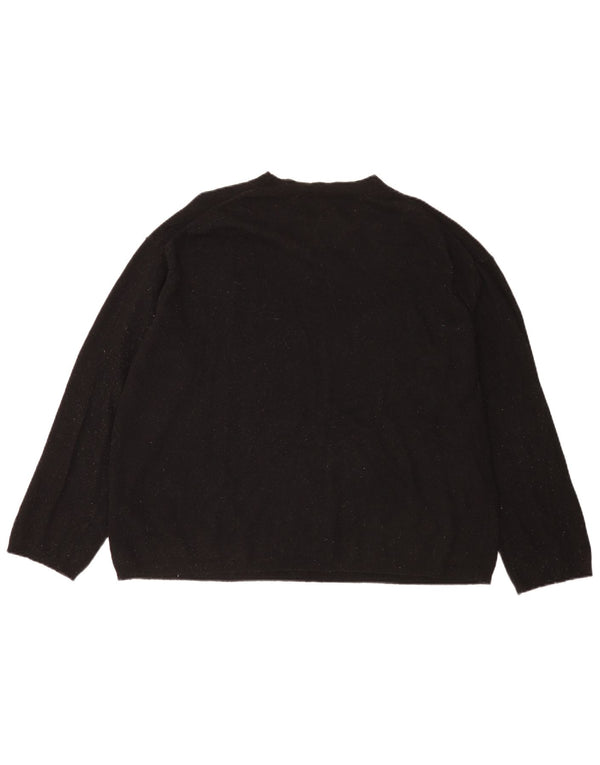 Zara Womens Oversized Crew Neck Jumper Sweater UK 14 Medium Black Wool