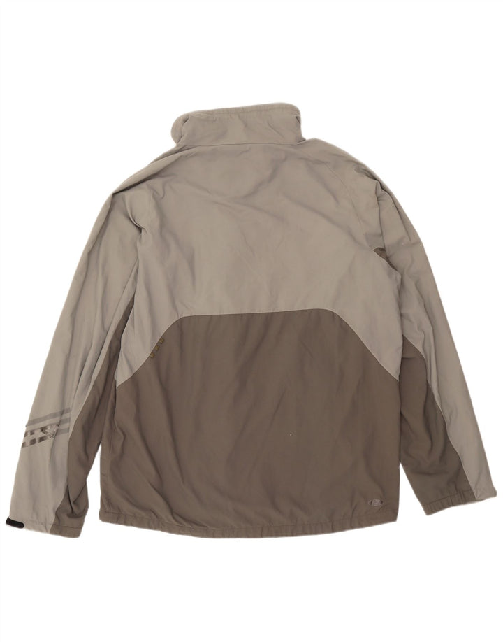 Adidas Mens Rain Jacket UK 40 Large Grey Colourblock Nylon