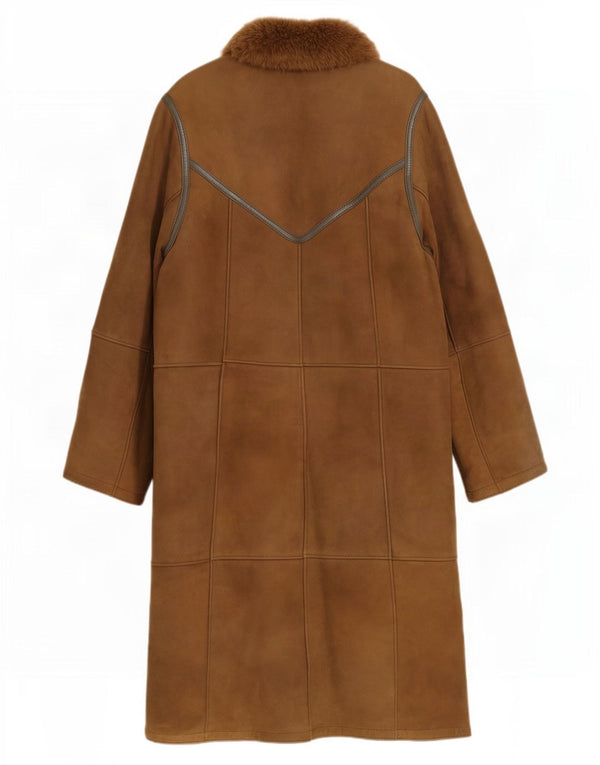 Vintage Womens Shearling Coat IT 44 Medium Brown