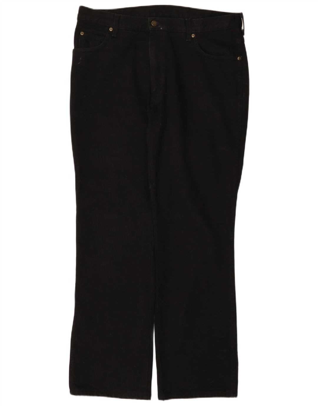 Wrangler Mens Regular Straight Jeans W38 L32 Black Cotton