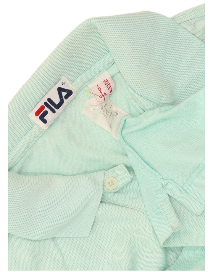 FILA Mens Polo Shirt Medium Turquoise Cotton