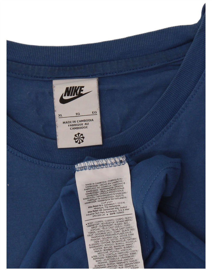 NIKE Mens Graphic T-Shirt Top XL Blue Cotton