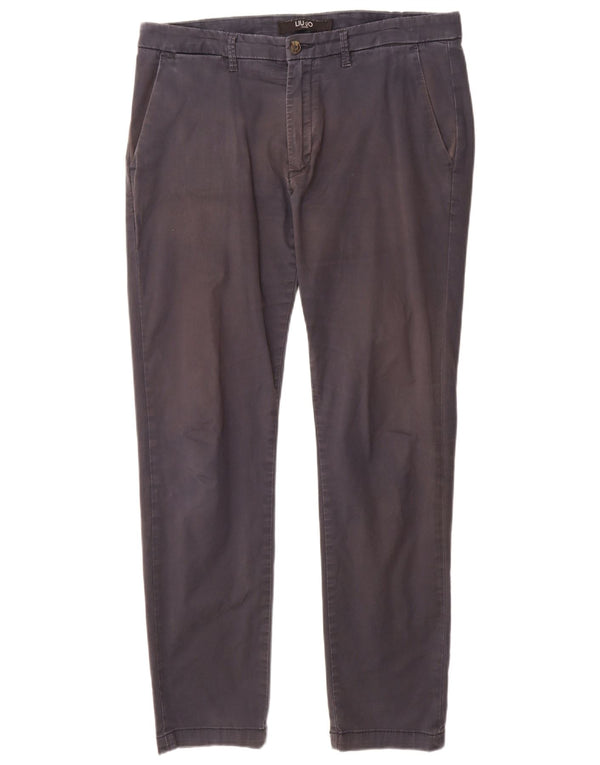 Liu Jo Mens Slim Chino Trousers IT 50 Large W36 L31 Navy Blue Cotton