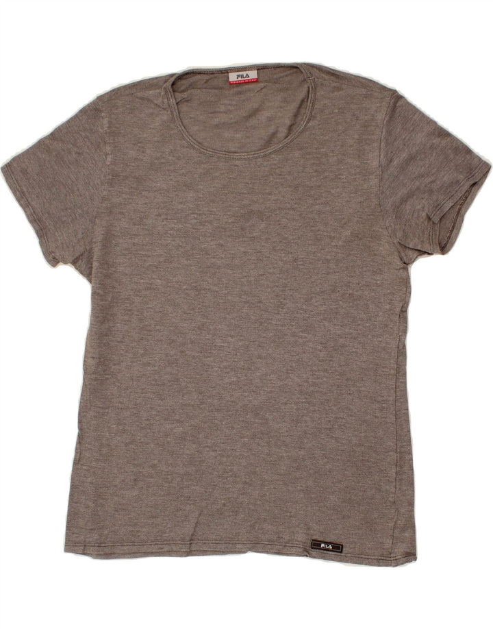 FILA Womens T-Shirt Top UK 14 Medium Grey Cotton Vintage Fila and Second-Hand Fila from Messina Hembry 