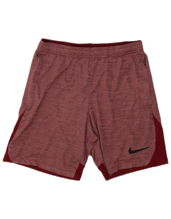 NIKE Mens Dri Fit Slim Fit Sport Shorts Medium  Burgundy Colourblock