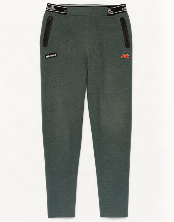 Ellesse Womens Graphic Tracksuit Trousers Medium Green Colourblock