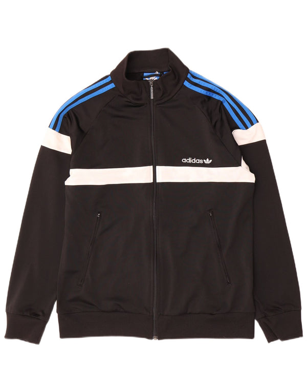 Adidas Mens Tracksuit Top Jacket Medium Black Colourblock Polyester Sports
