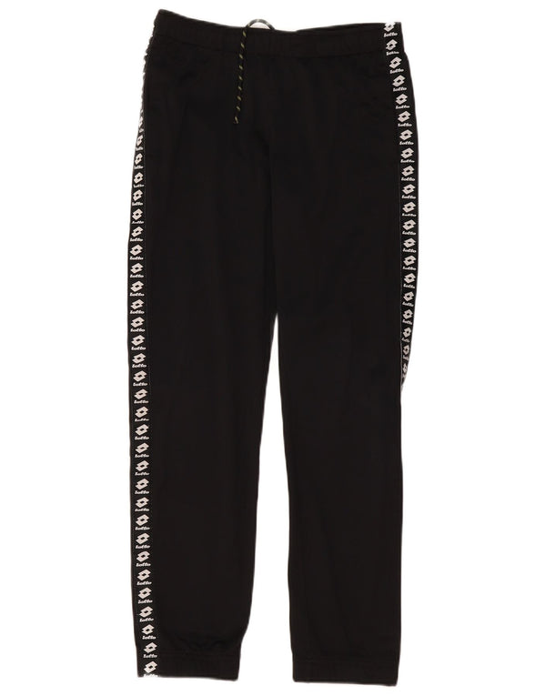 Lotto Womens Graphic Tracksuit Trousers UK 14 Large Black Polyester