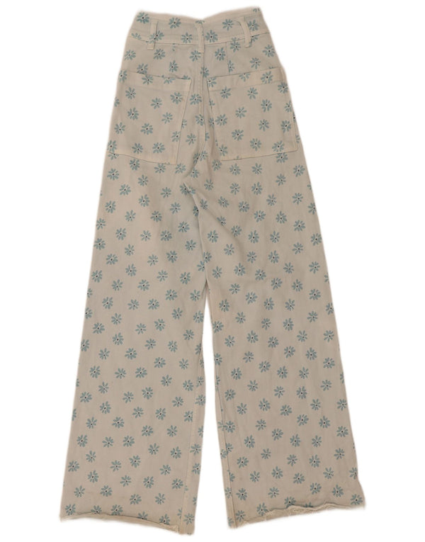 Zara Womens The Marine Straight Jeans EU 32 2XS W22 L29 Blue Floral