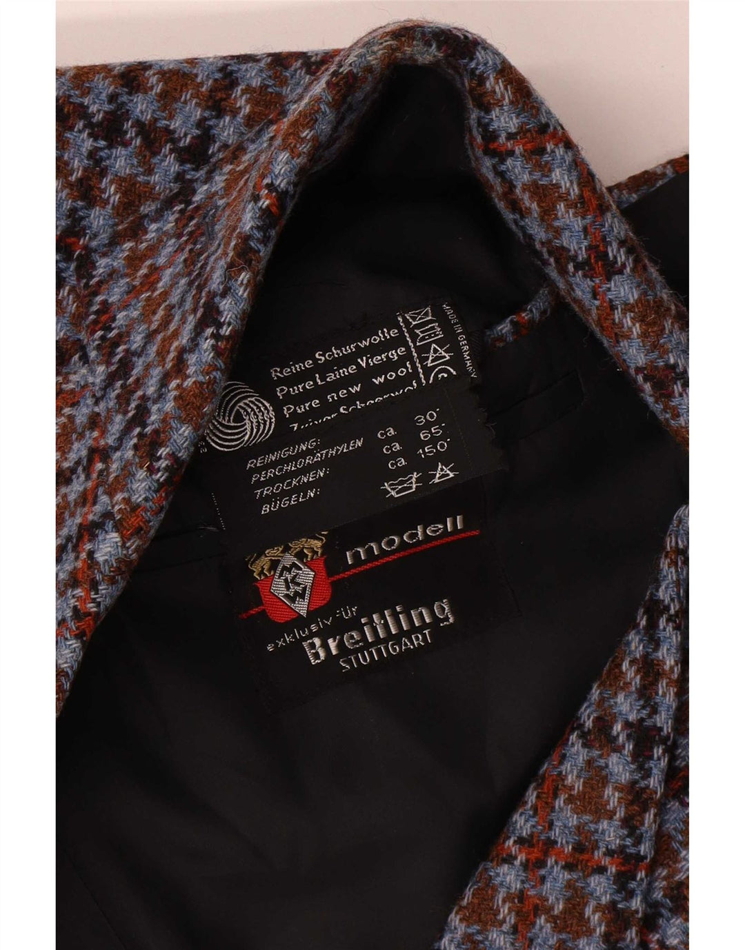 Breilling Mens 3 Button Blazer Jacket UK 40 Large Multicoloured Houndstooth