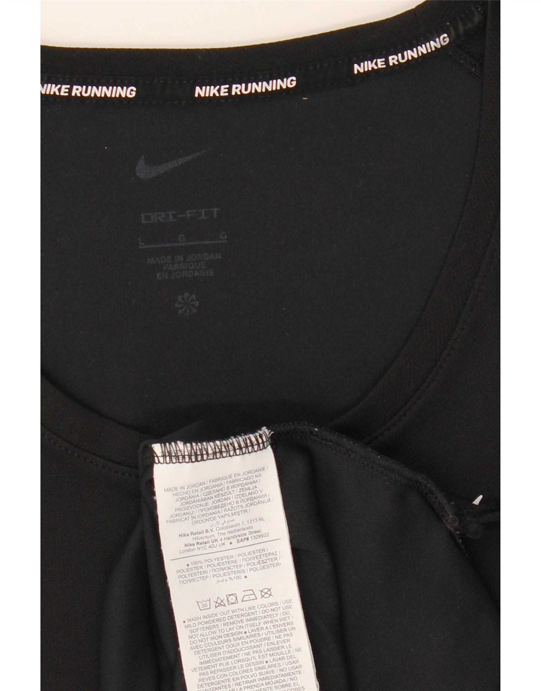 Nike Womens Dri Fit Vest Top UK 16 Large Black Polyester