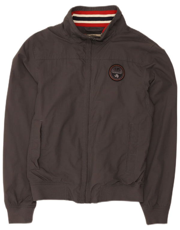 Napapijri Mens Bomber Rain Jacket UK 38 Medium Grey Polyamide