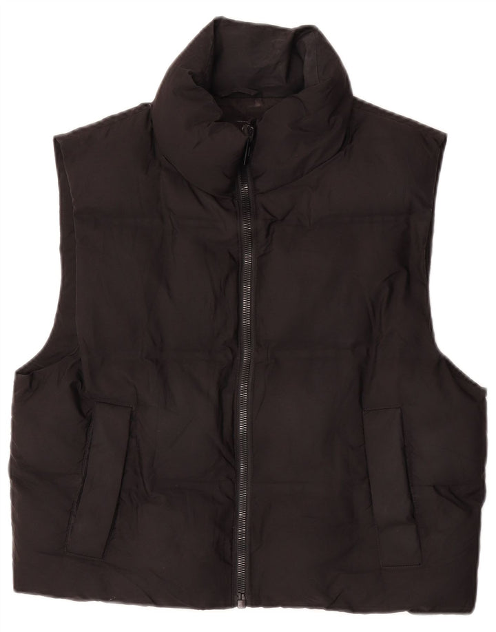 Zara Womens Oversized Padded Gilet UK 6 XS Black Polyester