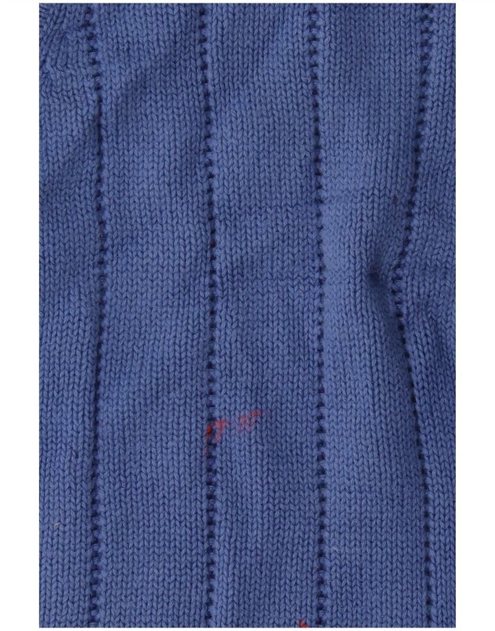 Izod Womens Vest Tank Top UK 16 Large Blue Argyle/Diamond Cotton