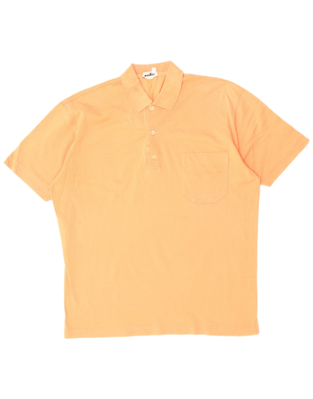 VINTAGE Mens Polo Shirt Medium Orange Cotton