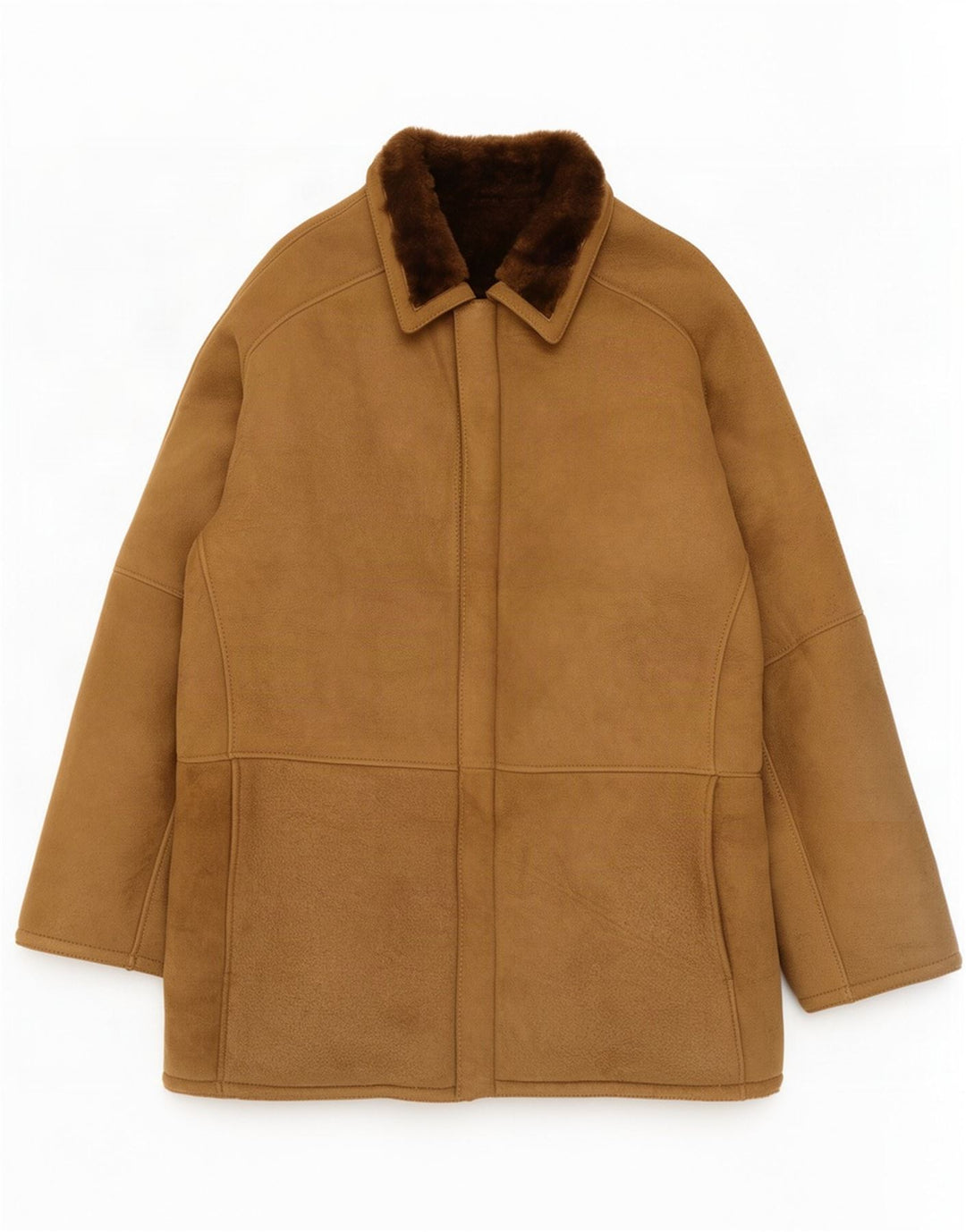 Vintage Mens Shearling Jacket IT 50 Large Brown