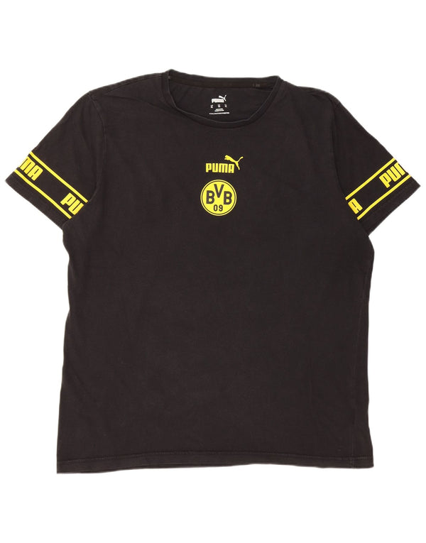 Puma Mens BVB Dortmund Graphic T-Shirt Top XL Black Cotton