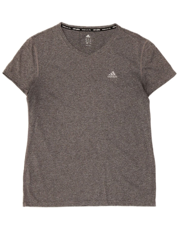 Adidas Womens Climalite Short Sleeve T-Shirt Top UK 12/14 Medium Grey