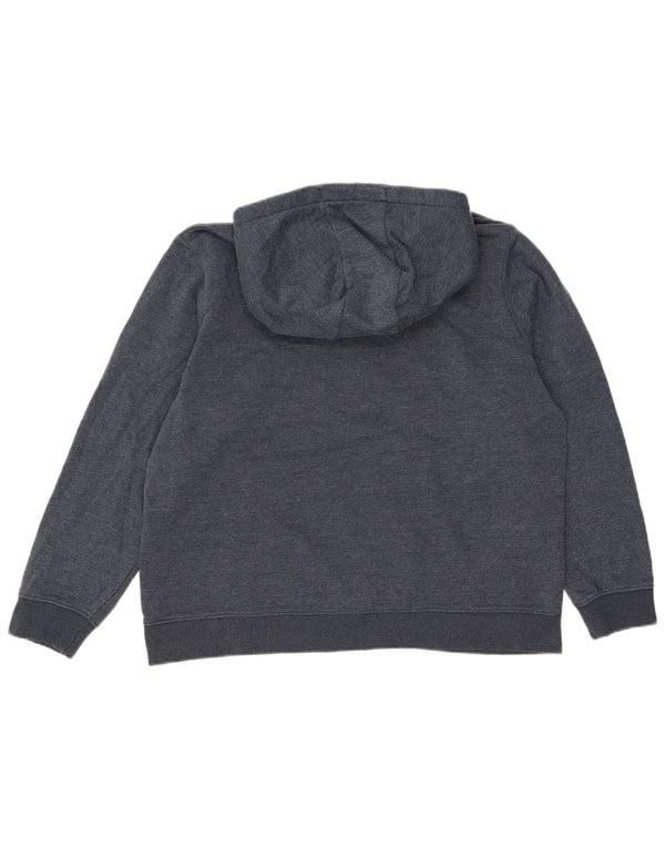 Animal Womens Graphic Oversized Hoodie Jumper UK 16 Large Navy Blue Cotton