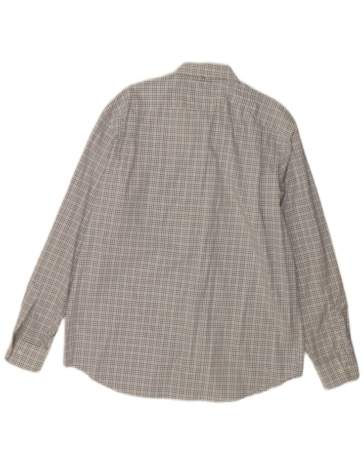 Nautica Mens Shirt Large White Check Cotton