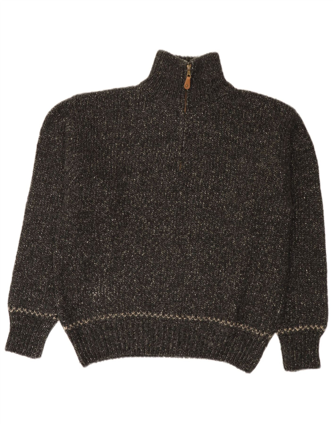 Marlboro Classics Mens Zip Neck Jumper Sweater Medium Grey Flecked