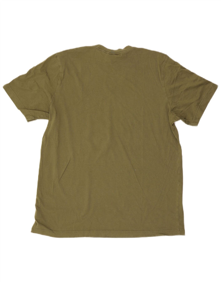 Adidas Mens T-Shirt Top Medium Khaki Cotton