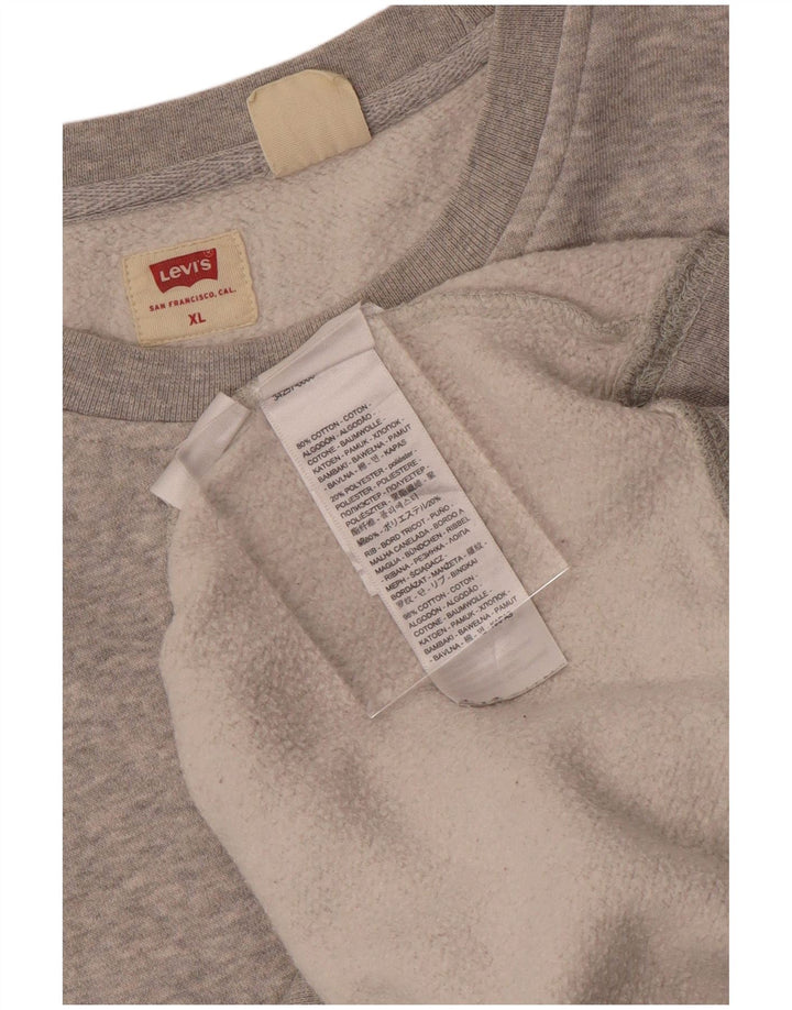 LEVI'S Womens Oversized Sweatshirt Jumper UK 18 XL Grey Cotton